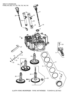 Kt735-3101 Crankcase Diagram and Parts List for KT735-3101  Cub Cadet Lawn Tractor
